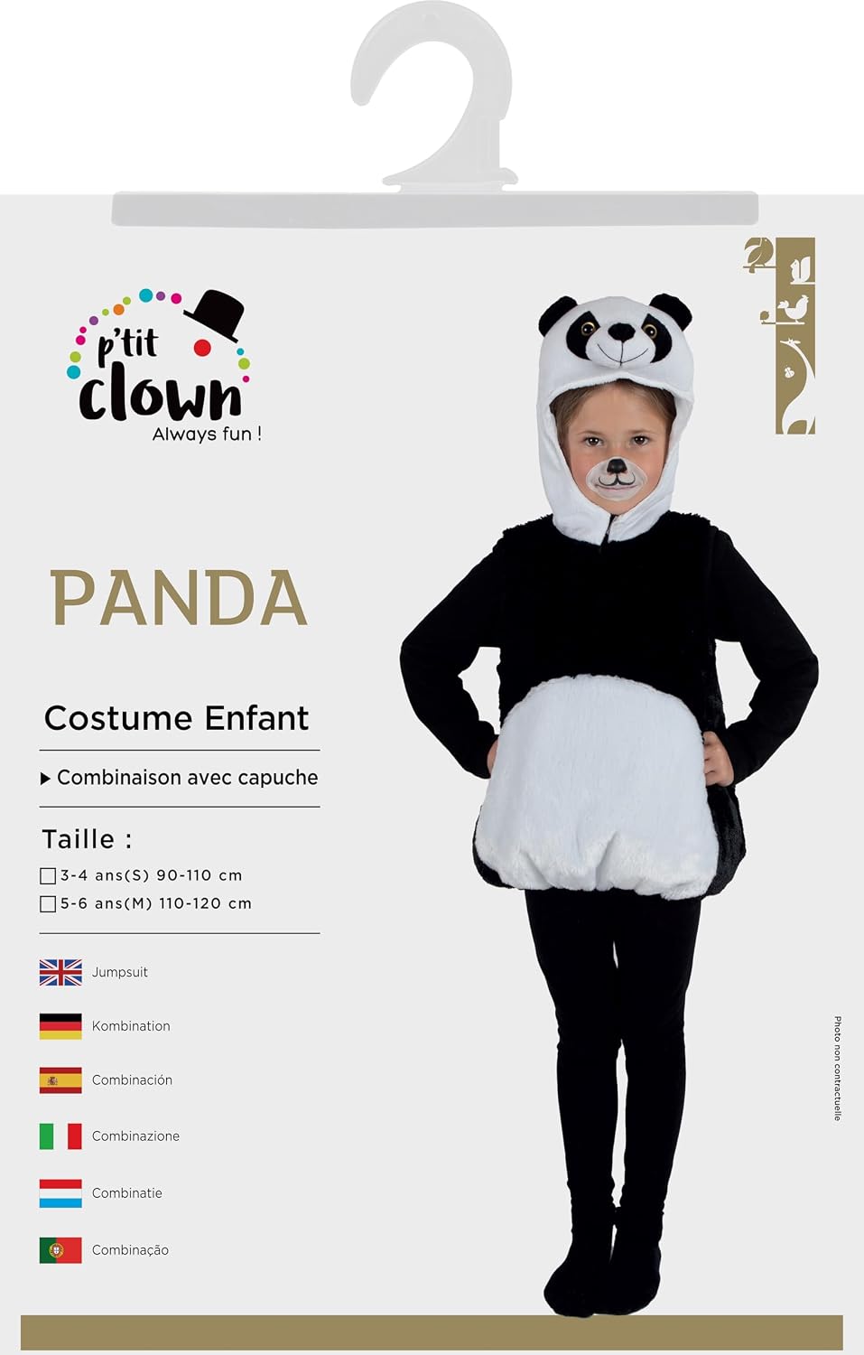 P'TIT CLOWN — Déguisement Animal Enfant Panda 5-6 ans – Image 3