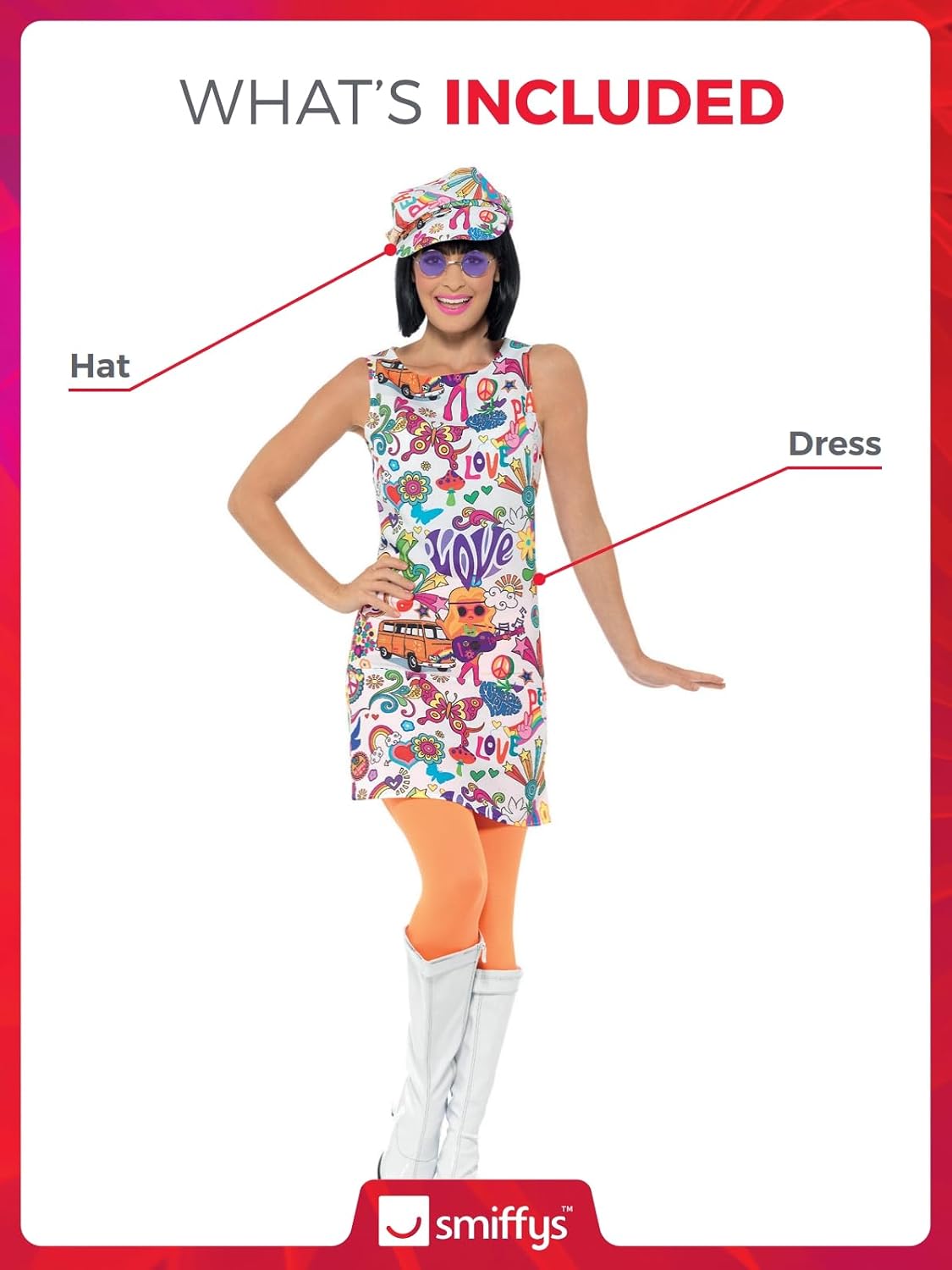 SMIFFYS — Costume femme années 60 avec robe et chapeau – Image 3