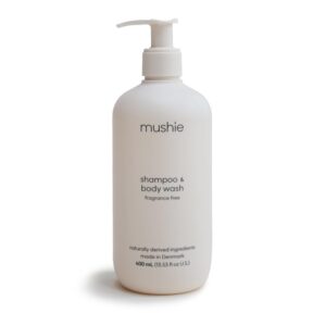 Mushie Shampooing et Gel Douche pour Bébé | Fabriqué au Danemark | Sans Parfum ni Cruauté Animale | Certifié Cosmos Organic | 400 ml