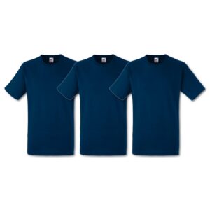 Fruit of the Loom - Heavy Cotton - T- Shirt (Lot de 3) - Homme - Bleu (Navy) - Taille: 2XL
