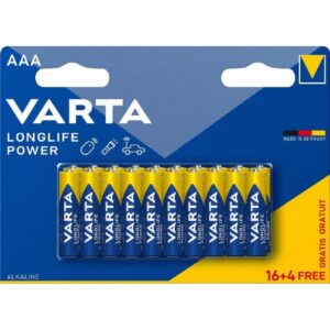 Alcalines Marque VARTA Modèle VARTA LONGLIFE Power AAA X16+4 gratuits