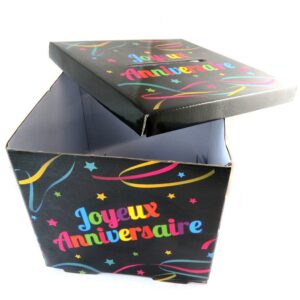 Alternative view of Les Trésors De Lily [P1099 - Urne 'Joyeux Anniversaire' Noir Multicolore - 21x21x19.5 cm