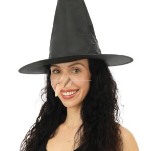 P'TIT CLOWN - 41251 - Nez de Sorcière Adulte en Plastique Souple avec Elastique - Parfait pour Compléter votre Déguisement pour Halloween