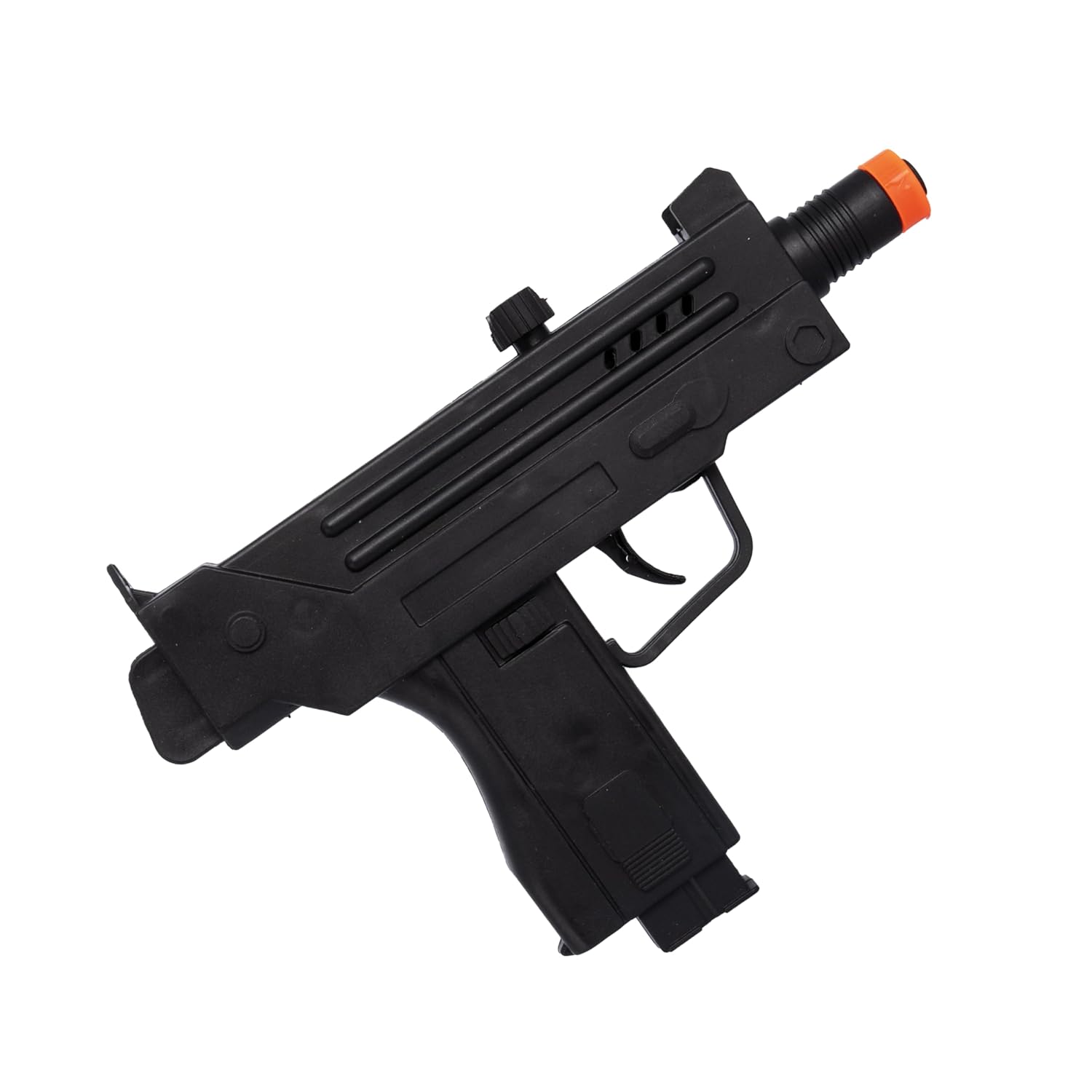 P’TIT Clown - 24349 - Faux Mini Pistolet Uzi à Silex - Jouet - Accessoire de Déguisement Carnaval, Halloween, Cosplay, Film, Spectacle, Fêtes Costumées - Plastique - 18 cm - Noir