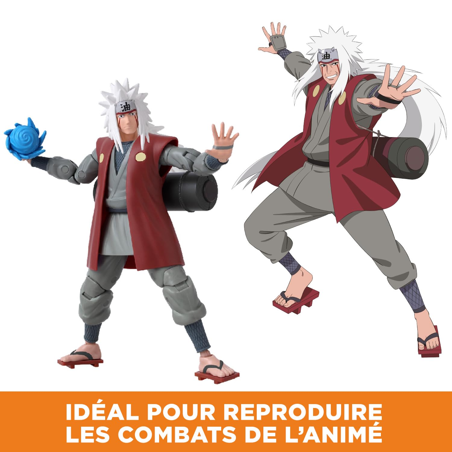 BANDAI Anime Heroes — Figurine articulée Jiraiya 17 cm – Image 6
