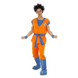 Chaks - Costume Goku Saiyajin, Dragon Ball, ensemble 7 pièces pour adultes, tenue pour carnaval, Halloween et fans d'anime