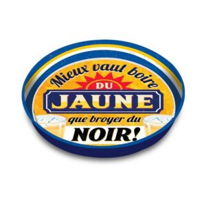 Plateau métallique Boire du Jaune