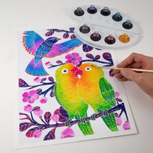 Alternative view of SENTOSPHÈRE Aquarellum — Kit Peinture Les Oiseaux S'Envolent