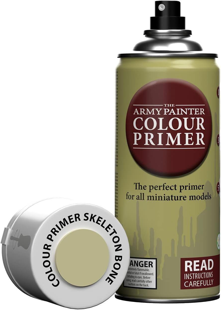 The Army Painter, Colour Primer Skeleton Bone, 400 ml Spray Acrylique Os de Squelette, Apprêt pour la Peinture de Figurines Warhammer et Donjon et Dragon
