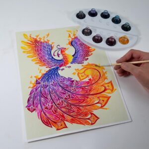 Alternative view of SENTOSPHÈRE AQUARELLUM — Kit Peinture Animaux Mythiques