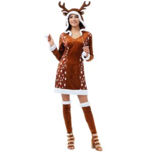 Chaks Déguisement Femme cerf Sophie déguisement Animal forêt Marron Carnaval (S)