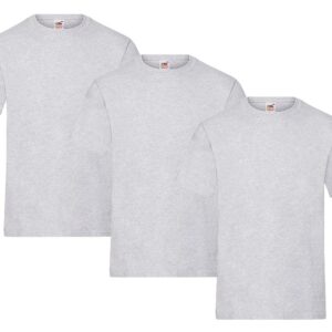 Fruit of the Loom Lot de 3 t-shirts pour homme Taille L (3 x gris) Avec 1 bloc-notes HL Kauf