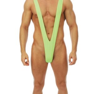P'TIT CLOWN - 23826 - Mankini - Adulte - Man Thong - Maillot de Bain Homme - V String Homme Sexy - Tenue Carnaval - Vert - Taille Unique