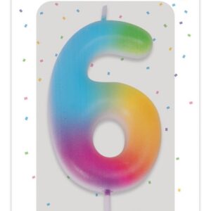 P'TIT CLOWN - Bougie Anniversaire Numérotée - Parfaite pour Décoration Gâteau - Fête Enfant, Adulte, Birthday Party (Multicolore, 6)