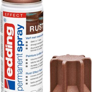 edding 5200 spray permanent - effet rouille mat - 200 ml - peinture acrylique pour peindre ou décorer verre, métal, bois, céramique, plastique, toile - peinture acrylique en aérosol