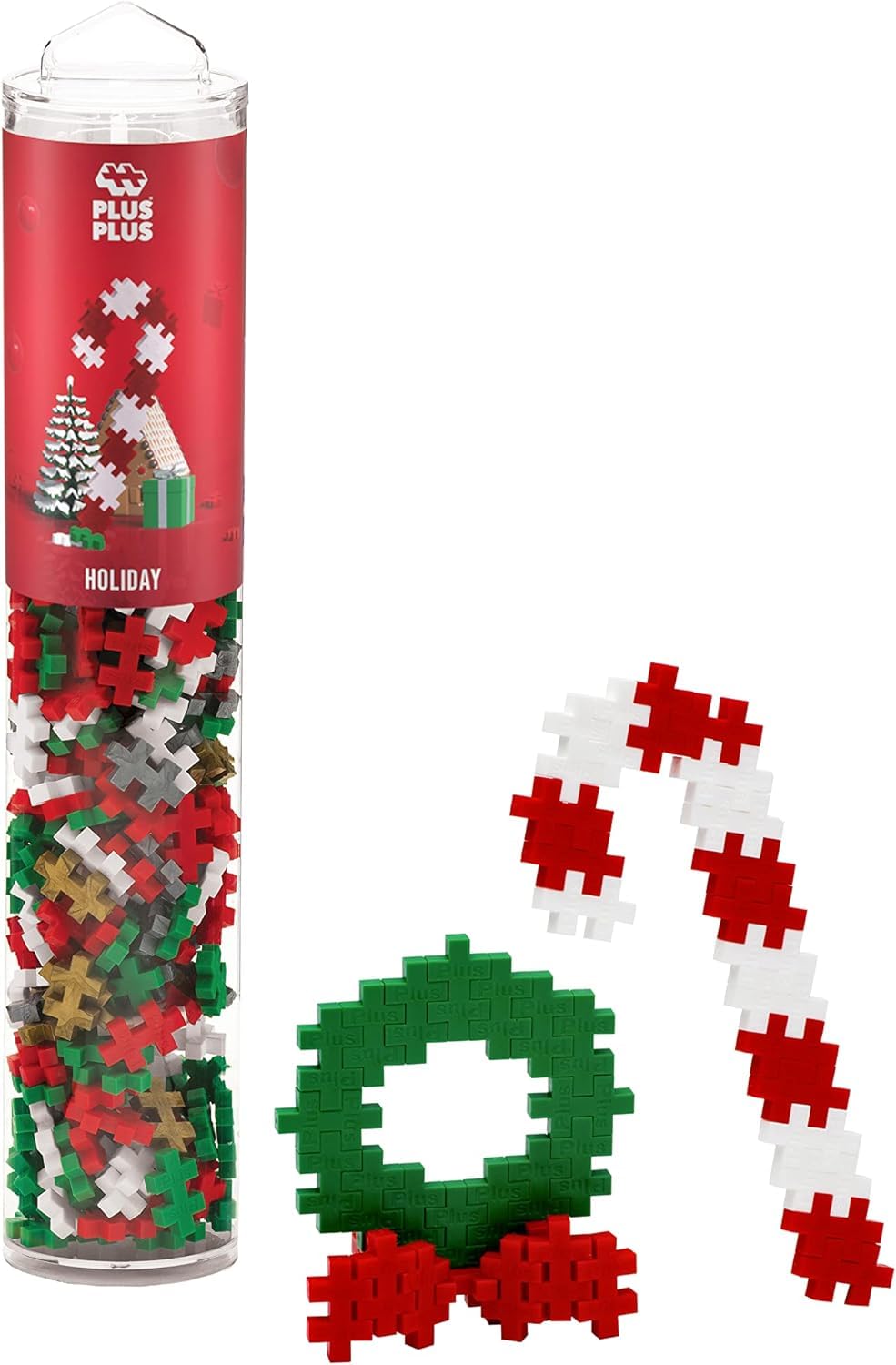 PLUS PLUS - Méga Tube Mix Noël de 240 pièces - Jeu de Construction pour Garçons, Filles, Enfants dès 3 Ans -PP4304