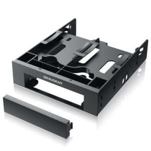 GRAUGEAR G-CV-235T525 Cadre de montage pour 2 disques durs 2,5" HDD/SSD et 1 disque dur 3,5" sur baie 5,25" | Panneau avant de 5,25"