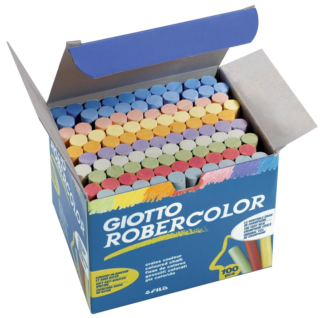 GIOTTO Robercolor - Boîte 100 craies de couleur assorties