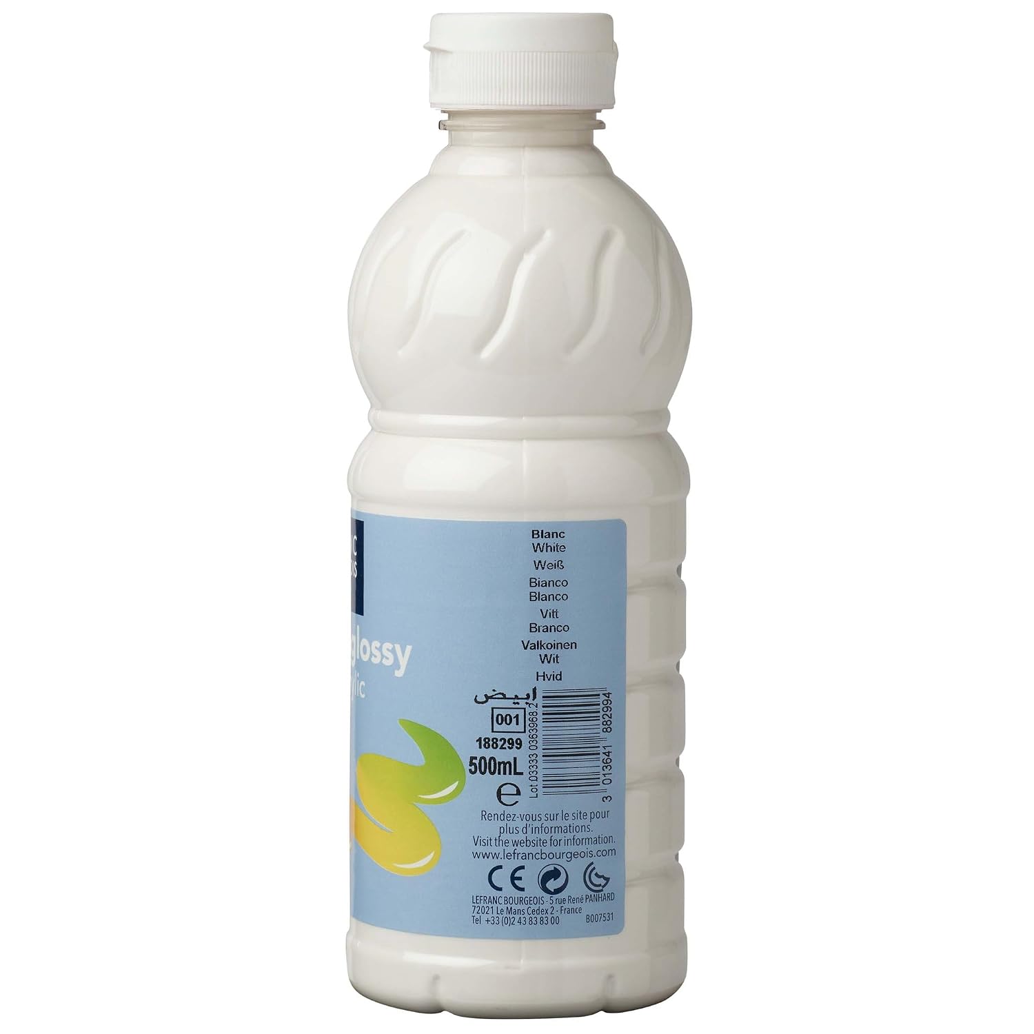 LEFRANC BOURGEOIS — Acrylique liquide brillante 500ml Blanc – Image 2