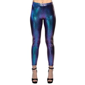 Boland - Leggings sirène, motif écailles, monde sous-marin, déguisement, fête à thème, carnaval, JGA