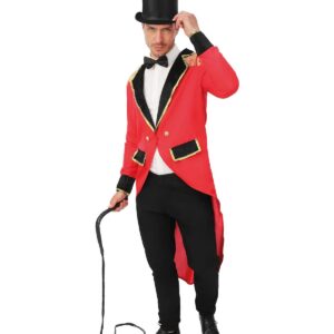 P'TIT CLOWN - Costume Mme Loyal, Mr Loyal Adulte - Déguisement Cirque - Tenue Carnaval, Halloween, Cosplay, Fête Costumée, Évènement à Thème - Rouge, Noir (Mr Loyal, L-XL)