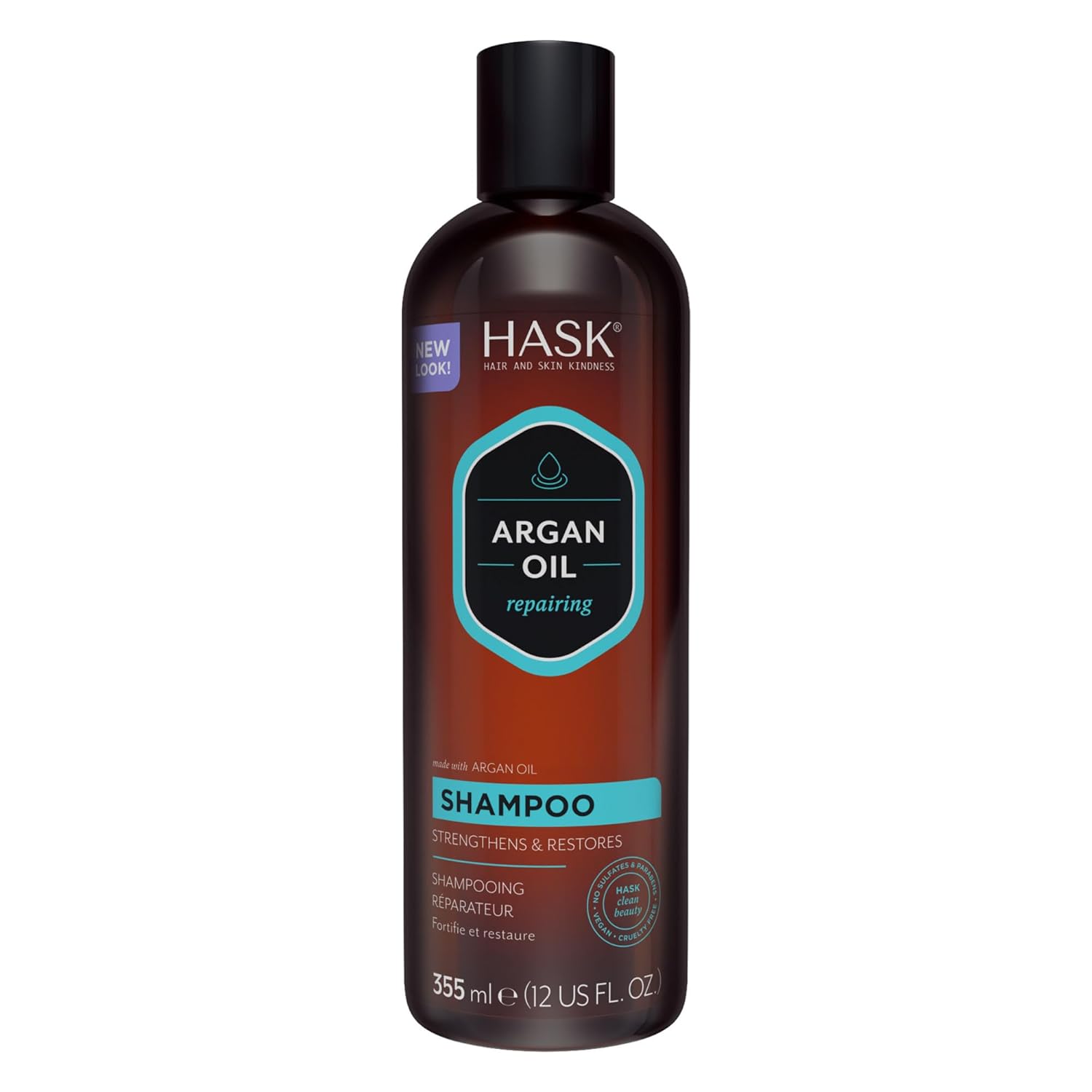 HASK Shampooing Réparateur à l'Huile d'Argan, 355 ml