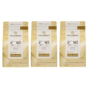 Callebaut W2 pépites de Chocolat Blanc (callets) Lot de 3 x 1kg