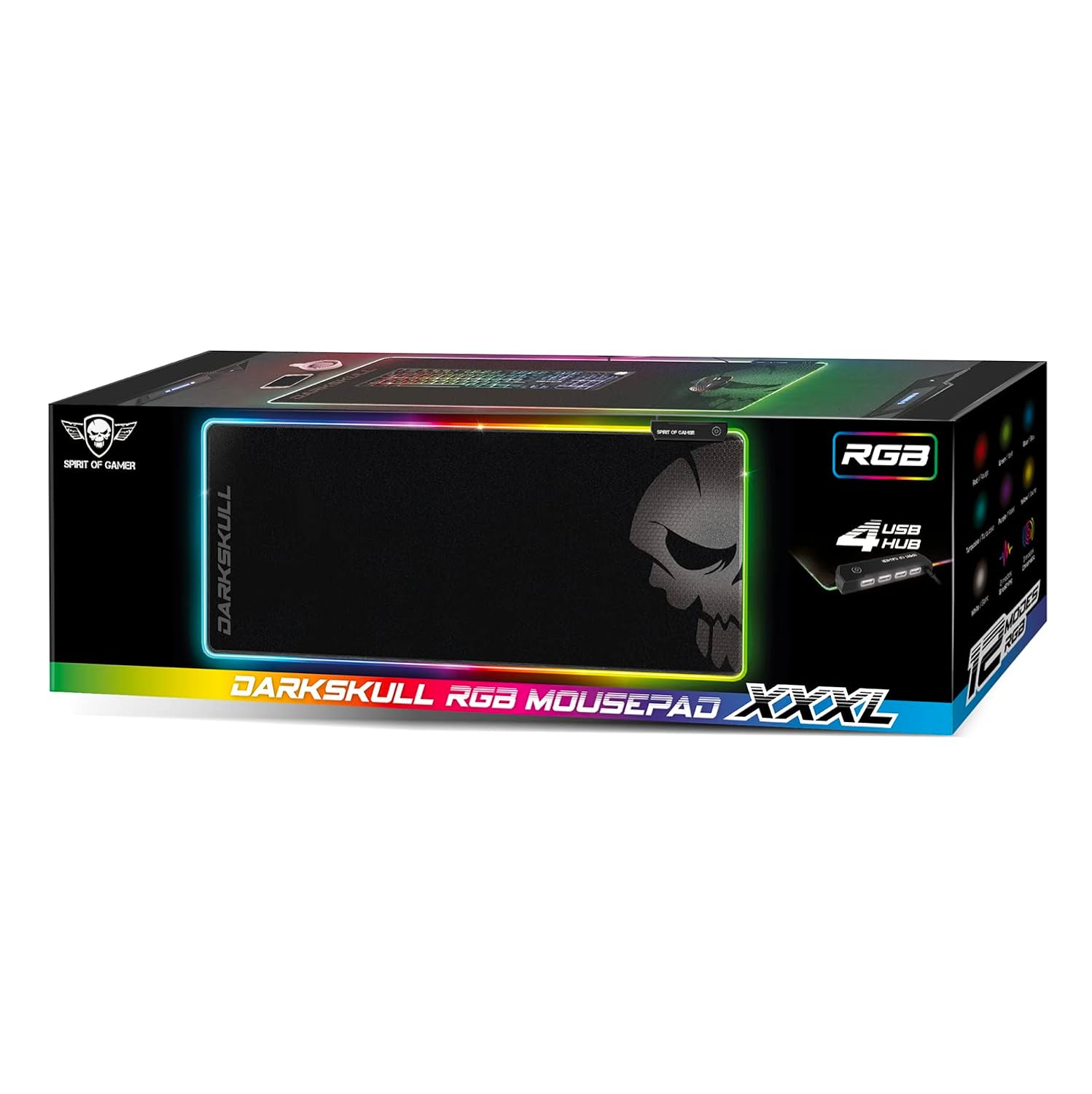 XXXL — Tapis de Souris Gamer RGB 900x400 mm + Hub USB 4 Ports – Image 7