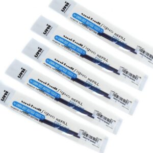 uni-ball UMR-87 Lot de 5 recharges pour stylo 207 Bleu