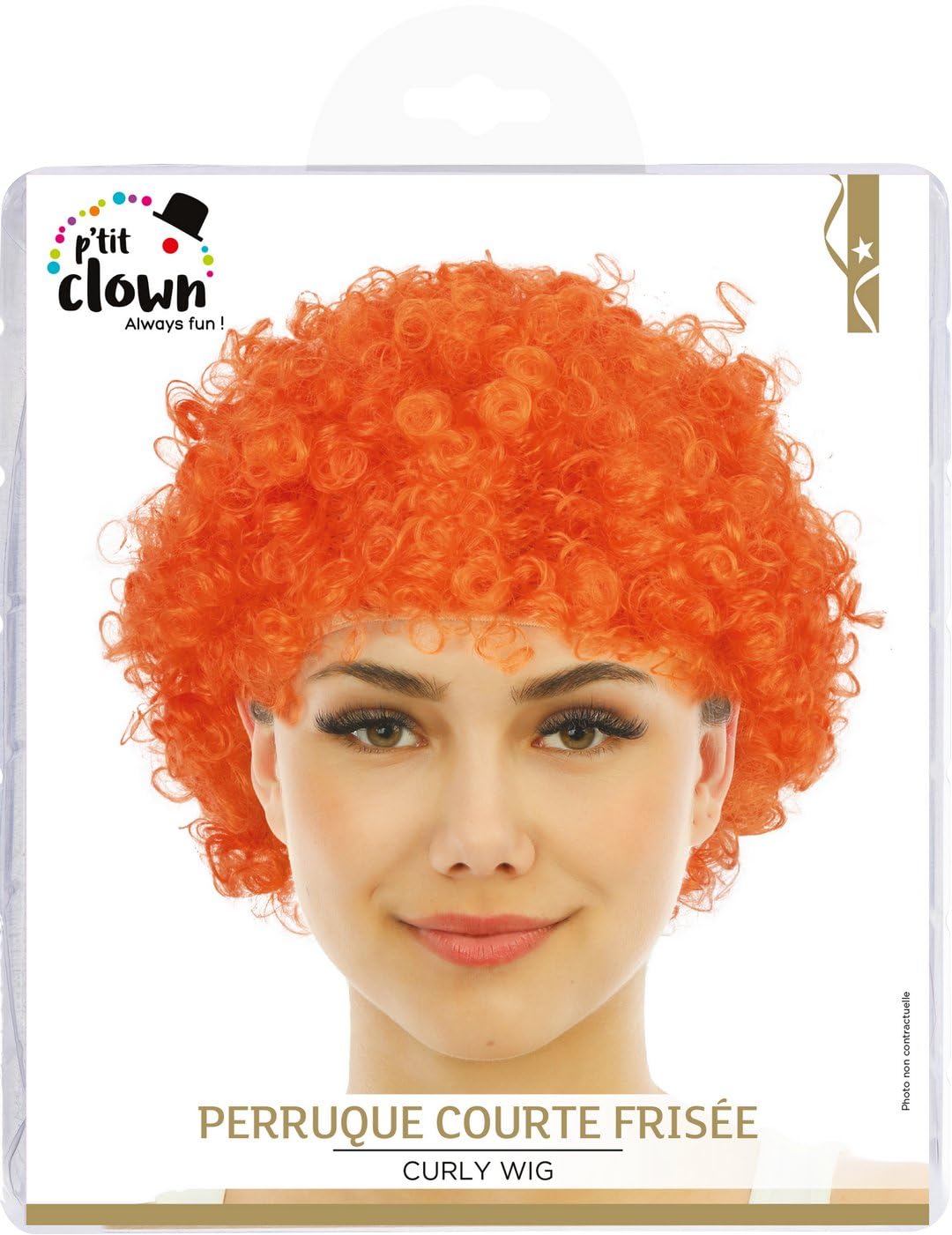 P'TIT CLOWN — Perruque courte frisée orange – Image 4