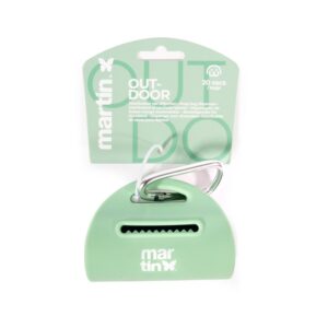 Distributeur de Sacs à Crottes pour Chien en Silicone - Compact, Résistant, Silencieux - Avec Mousqueton - 1 Rouleau Inclus - Compatible Sacs Standards - 4 Coloris (Vert)