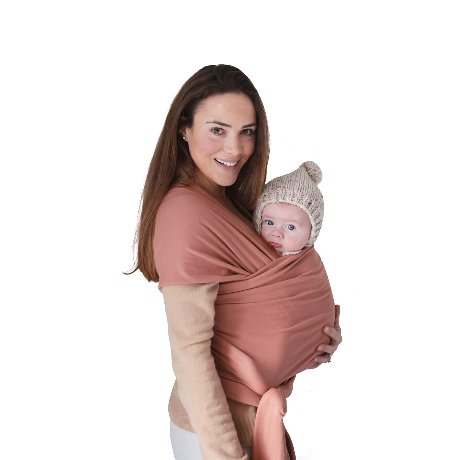 Mushie Écharpe de Portage pour Nouveau-Nés & Bébés | Porte-Nourisson Avec Poche Intégrée | 100% Coton Biologique | de 3,6 à 14,9 Kg | Cedar