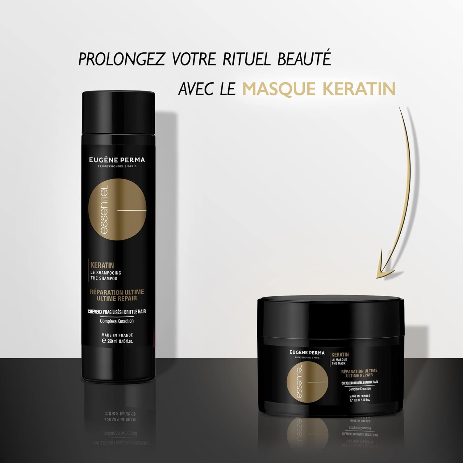ESSENTIEL KERATIN — Shampooing réparation ultime 1000 ml – Image 6