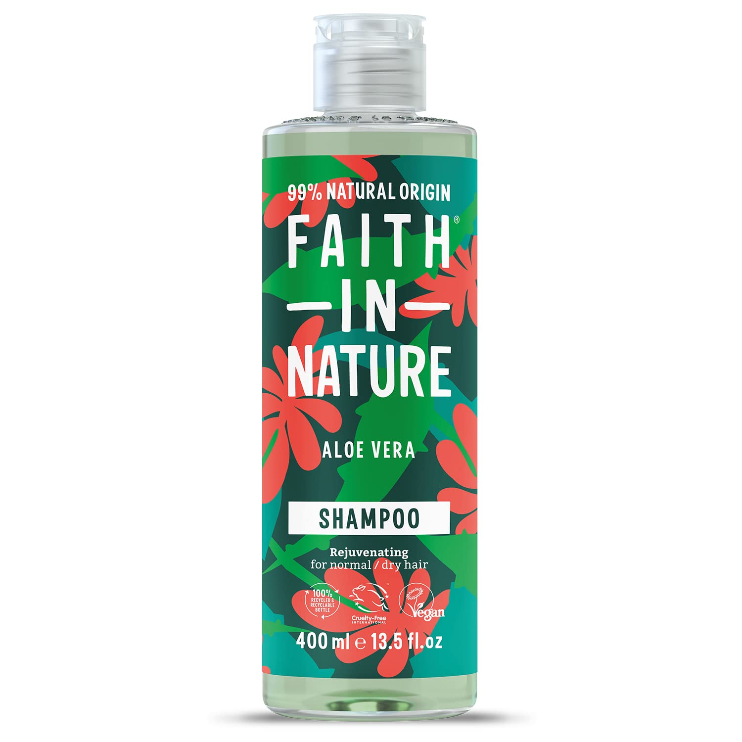 Faith in Nature Shampoing Naturel Aloe Vera, Rajeunissant, Végan et Respectueux des Animaux, Sans Parabènes et Sans SLS, Cheveux Normaux à Secs, 400ml