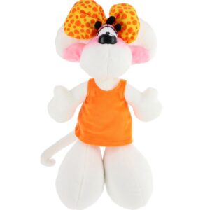 Diddl - Peluche Diddlina en Robe Orange 30cm - Peluche Souris Années 90 - Doudou Vintage Mignonne - 100% Recyclée et Écoresponsable - Jouet Doux Idée Cadeau Enfant & Fan