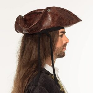 Alternative view of BOLAND Neptune — Chapeau pirate adulte taille unique marron