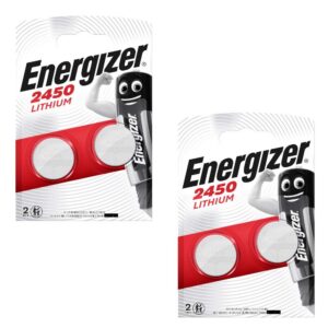 Energizer CR2450 DL2450 piles bouton 3 V au lithium, Lot de 4