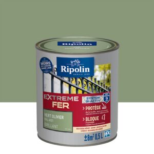 RIPOLIN — Peinture fer extérieur antirouille brillant 0,5L