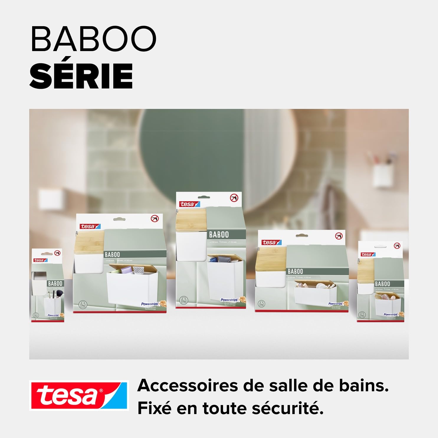 TESA Baboo — Boîte de salle de bains M avec couvercle bambou – Image 6