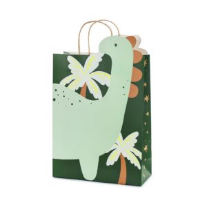 PartyDeco - Sac Cadeau Dinosaure Jungle 10X24X37CM Vert