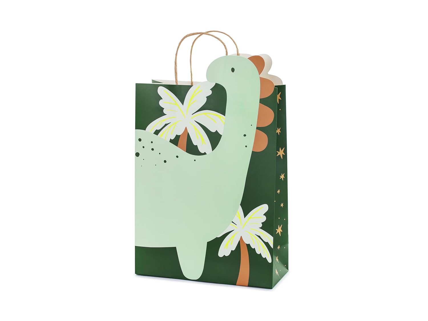 PartyDeco - Sac Cadeau Dinosaure Jungle 10X24X37CM Vert