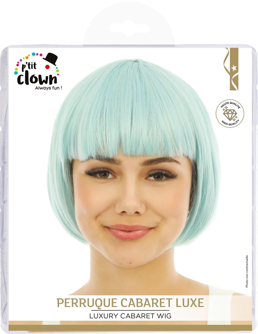 P'TIT CLOWN — Perruque cabaret bob wig bleu clair – Image 3