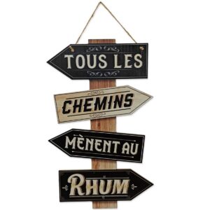 Sud trading Compagny Plaque Bois Panneau directionnel Tous Les chemins
