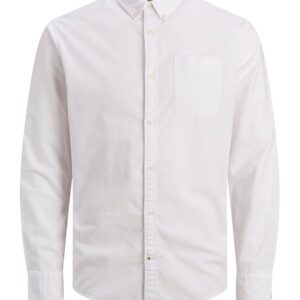 JACK & JONES Chemise Unie Grande Taille à Manches Longues pour Hommes de, Couleurs:Blanc, Taille:4XL