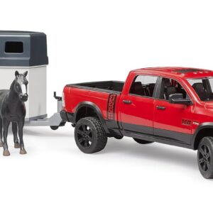 bruder 02501 - RAM 2500 Power Wagon avec van et cheval, véhicule tout-terrain, jeep, véhicule, transport d'animaux