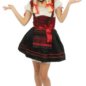 P’TIT CLOWN - 23252 - Déguisement Oktoberfest Femme - Costume Bavaroise - Tenue Tyrolienne - Parfait pour la fête de la bière, Carnaval et autres fêtes costumées - Polyester - Taille L/XL