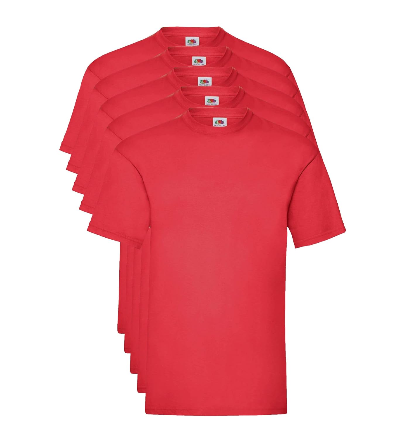 Fruit of the Loom Valueweight 5 Pack, T-Shirt Homme, Rouge (Red 40), Medium