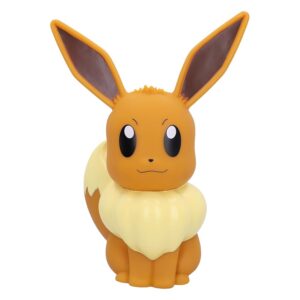 Teknofun - Licence Officiel Pokemon - Figurine Lumineuse Evoli 30 Cm - Sans Fil - Décore et Illumine - Inclus 2 Modes d'Eclairage - Marron et Crème - Pour Enfants, Collectionneurs - Dès 6 ans - 811242