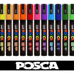 POSCA Uni-Ball marqueur Uni PC-5M Tempera 15 Couleurs Assorties Professional Set.