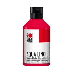 MARABU — Encre pour linoléum à base d'eau rouge carmin 250 ml